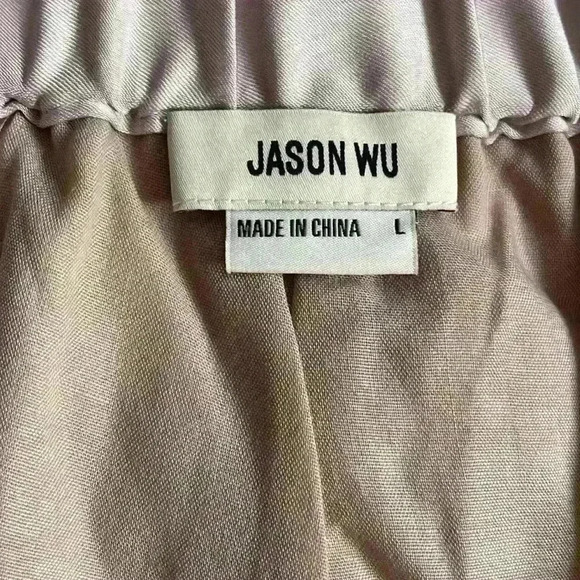 NWT Women’s Jason Wu high waist pleat front Satin Style tapered leg pants - Picture 3 of 7